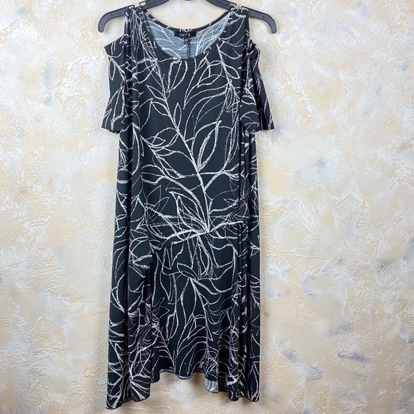 Comfy Printed‎ Midi Cold Shoulder Dress 47 - Picture 1 of 5
